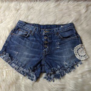 🍒🍒Distressed Cutoffs Festival Boho Frayed